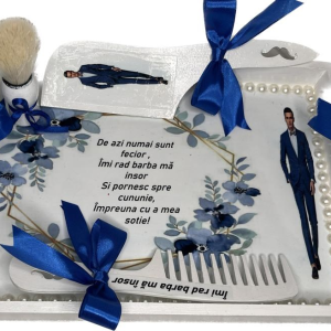 Tava Mire Albastru Royal – Set Vopsit Manual pentru Gătitul Mirelui | Evenimente De Lux